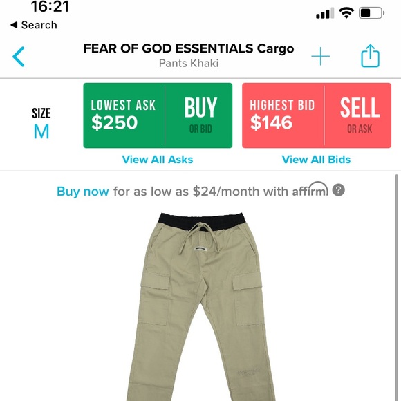 essential cargo pant size M. 100% authentic - Picture 5 of 5